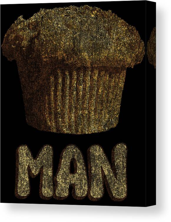 Funny Canvas Print featuring the digital art Muffin Man Retro by Flippin Sweet Gear