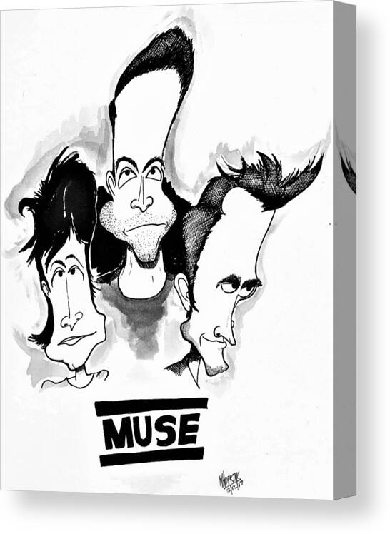Muse Canvas Print featuring the drawing Muse by Michael Hopkins