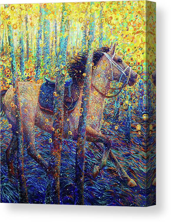 Iris Scott Canvas Print featuring the painting Napalm in the morning by Iris Scott