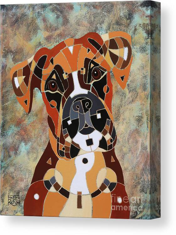 Boxer Dog Art Canvas Print featuring the painting Never Boxed In Boxer Dog Art by Barbara Rush