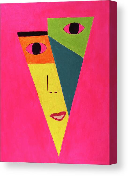 Shapes Canvas Print featuring the painting Non Binary by Deborah Boyd