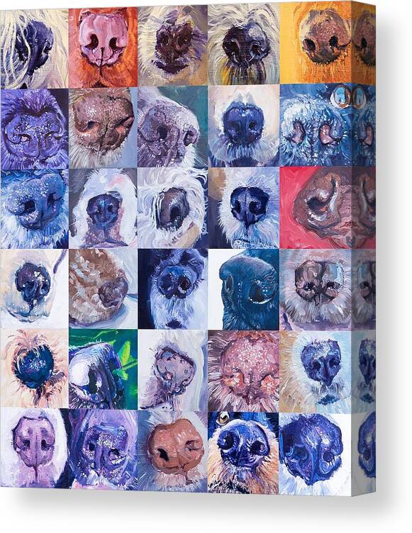 Dogs Canvas Print featuring the painting Noses by Sheila Wedegis