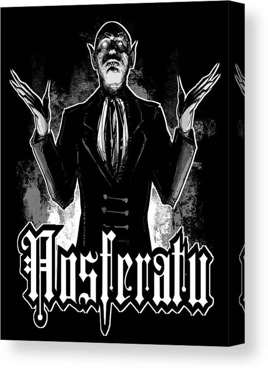 Horror Canvas Print featuring the drawing Nosferatu by Ludwig Van Bacon