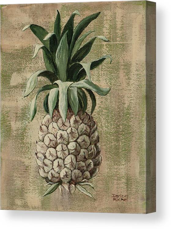 Pineapple Canvas Print featuring the painting Old Fasion Pineapple 2 by Darice Machel McGuire