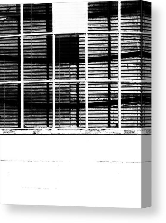 Wooden Canvas Print featuring the photograph Old Ventian Blind Windows and White Wall by John Williams
