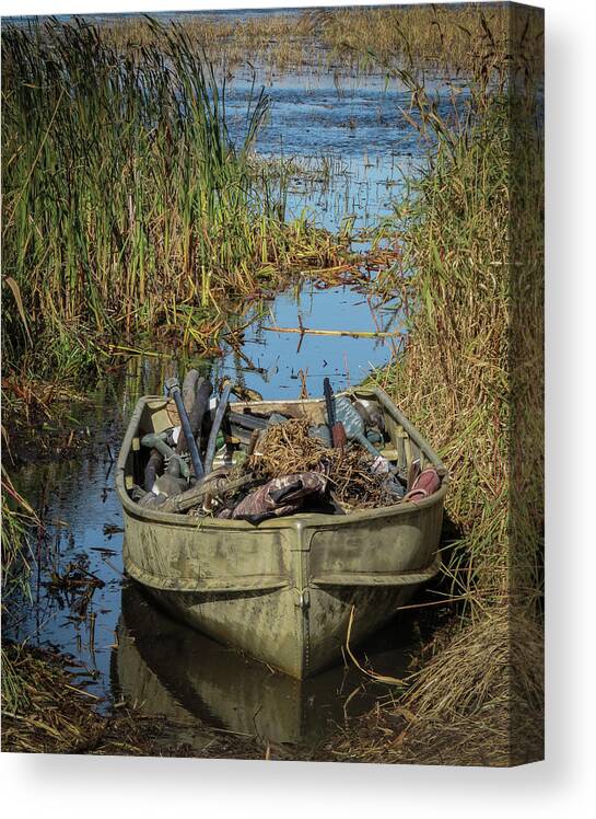 Boat Canvas Print featuring the photograph Opening Day Hunting Boat by Patti Deters