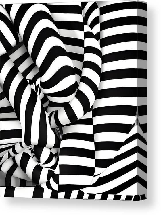 Optical Illusion Canvas Print featuring the digital art Optical Illusion II by Bonnie Bruno