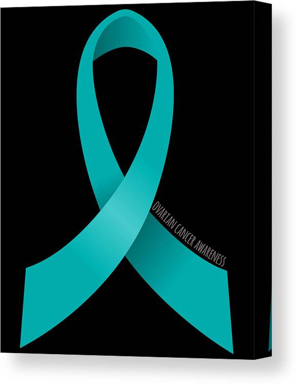 Awareness Canvas Print featuring the digital art Ovarian Cancer Awareness Ribbon by Flippin Sweet Gear