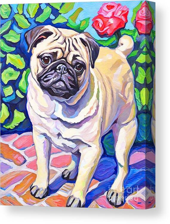 Pet Canvas Print featuring the painting Painting Dog 6 pet portrait animal puppy dog dome by N Akkash