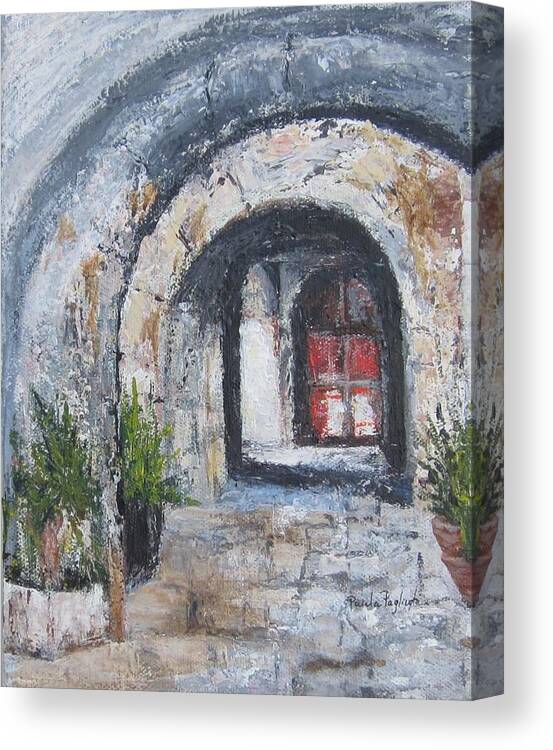 Painting Canvas Print featuring the painting Palermo, Italy by Paula Pagliughi