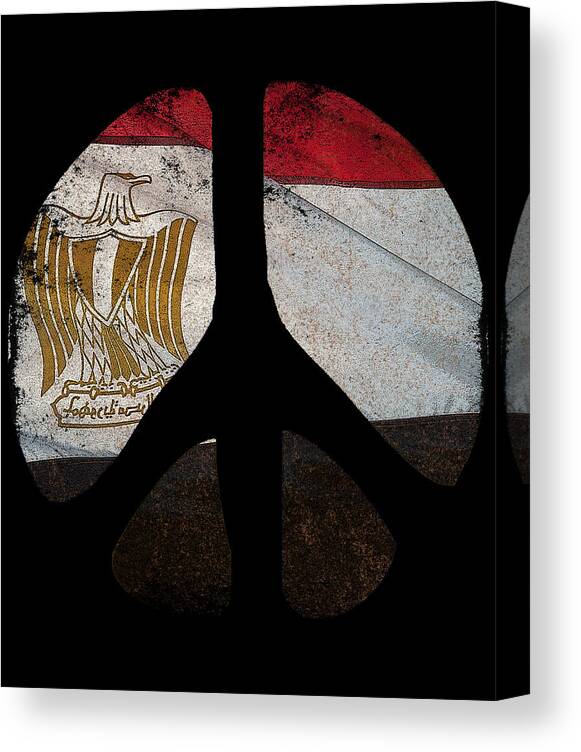 Funny Canvas Print featuring the digital art Peace Egypt Retro by Flippin Sweet Gear