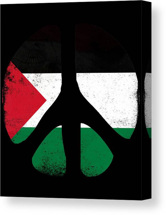Palestine Canvas Print featuring the digital art Peace For Palestine by Flippin Sweet Gear