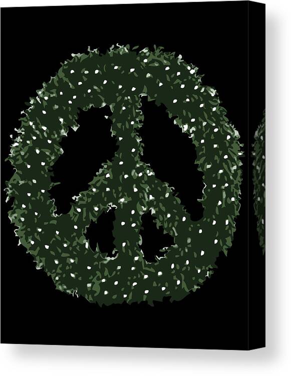 Christmas 2023 Canvas Print featuring the digital art Peace Wreath by Flippin Sweet Gear
