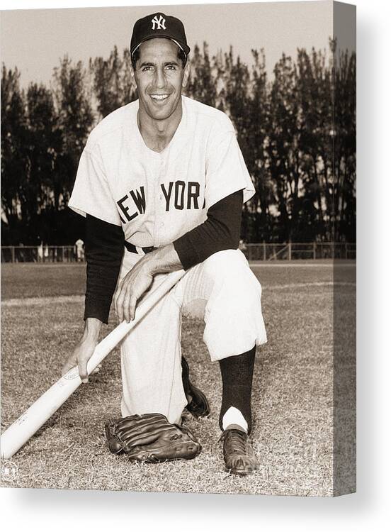 American League Baseball Canvas Print featuring the photograph Phil Rizzuto by Mlb Photos