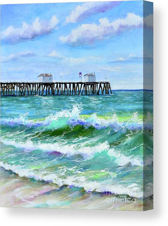 San Clemente Pier Canvas Print featuring the painting Pier by Mary Scott