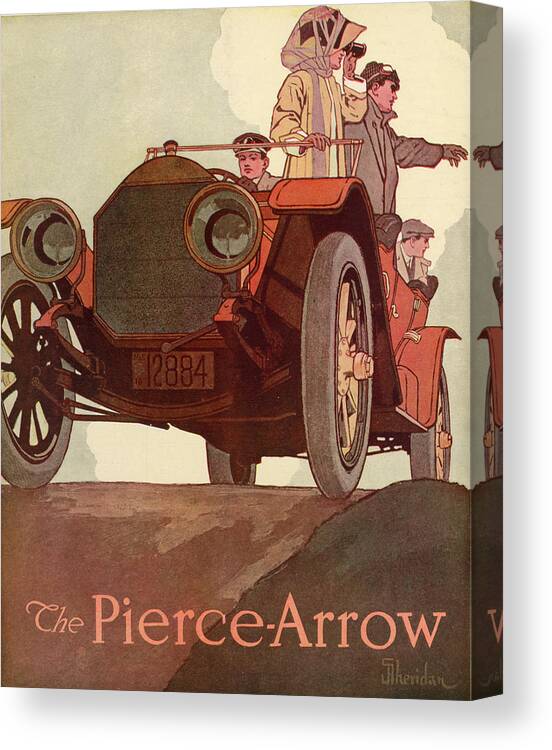 Life Magazine Advertisement Canvas Print featuring the mixed media Pierce Arrow Advertisement 1911 by Sheridan