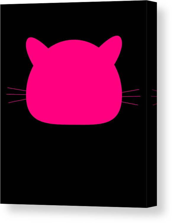 Funny Canvas Print featuring the digital art Pink Pussy Cat Pusshyhat by Flippin Sweet Gear