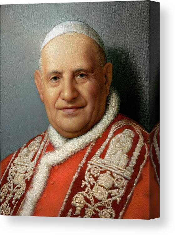 Christian Art Canvas Print featuring the painting Pope John XXIII by Kurt Wenner