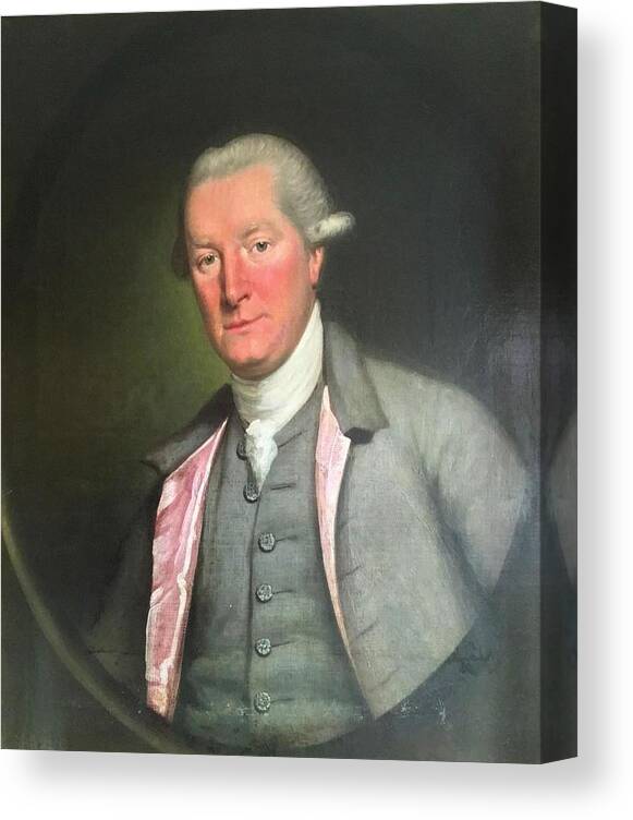 Benjamin Canvas Print featuring the painting Portrait of James Christie I 1730 -1803 attributed to Benjamin Vandergucht 1752-1794  by Benjamin Vandergucht
