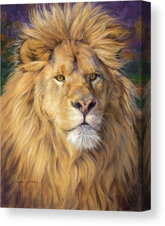 Lion Canvas Print featuring the painting Proud to Be by Lucie Bilodeau