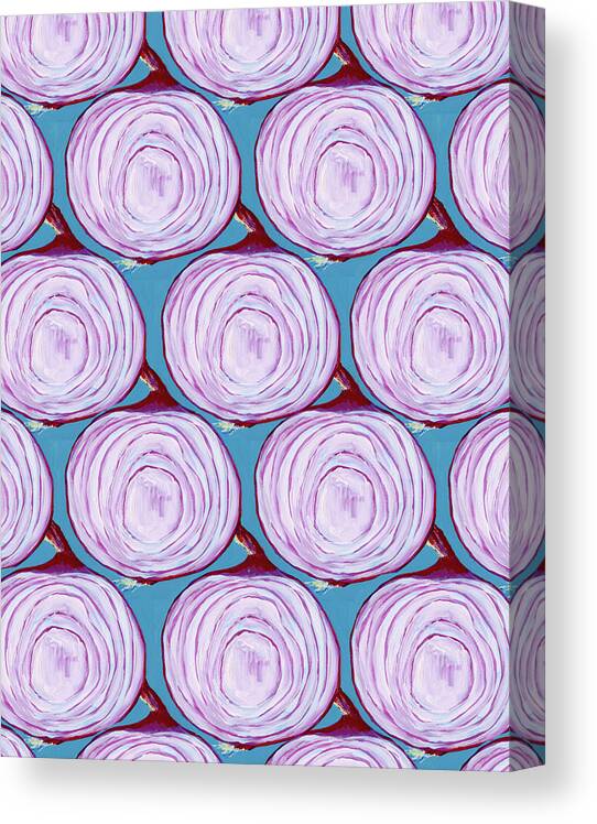 Onion Canvas Print featuring the digital art Purple Onion Pattern by Jennifer Lommers