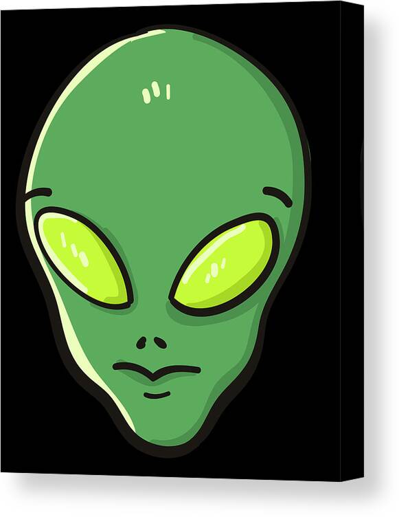 Aliens Canvas Print featuring the digital art Raid Area 51 Alien Head by Flippin Sweet Gear