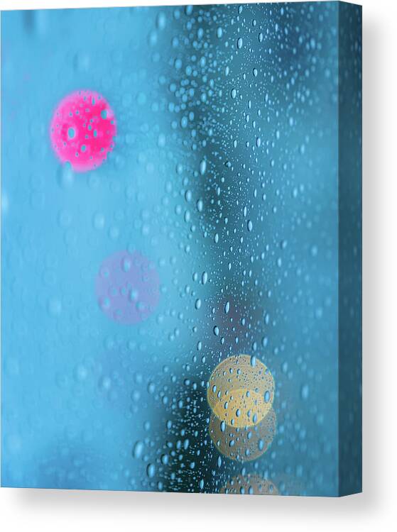 Abstract Canvas Print featuring the photograph Rain, Red, Yellow by Joseph Smith