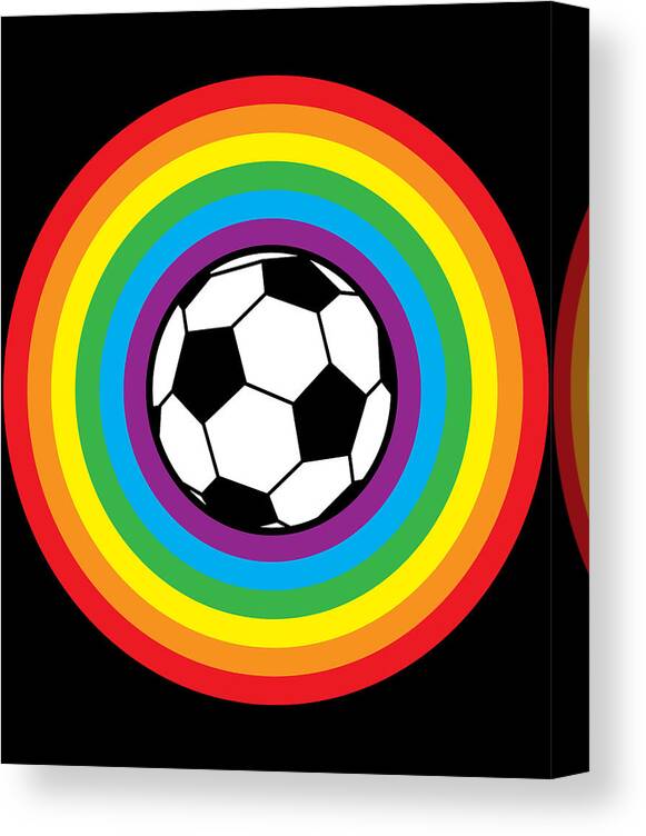 Cool Canvas Print featuring the digital art Rainbow Soccer Ball by Flippin Sweet Gear
