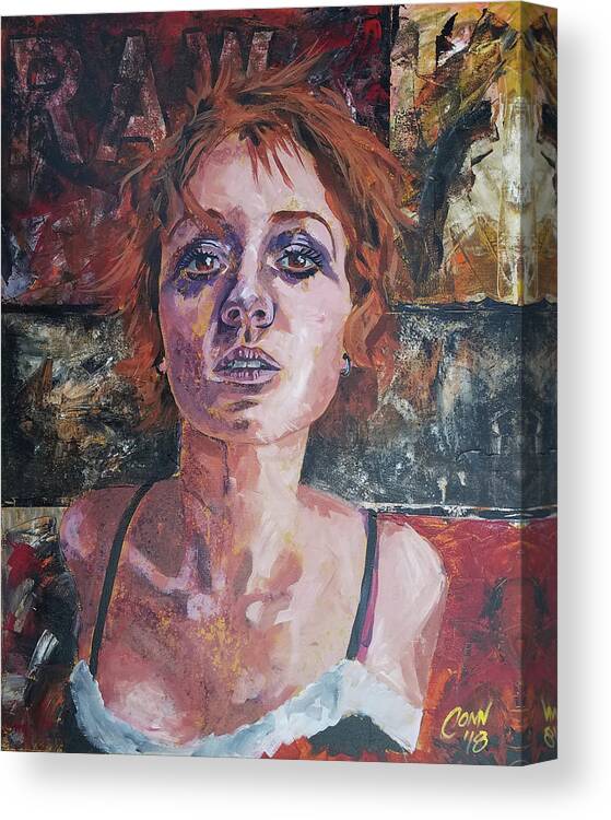 Woman Canvas Print featuring the painting Raw by Shawn Conn