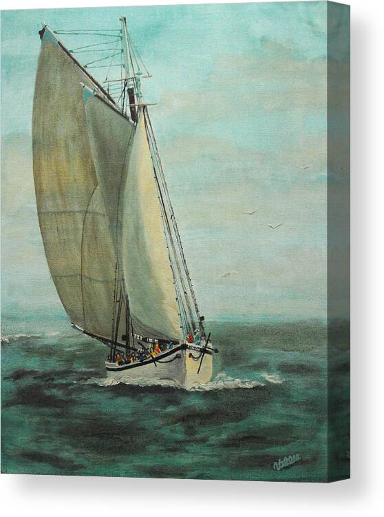 Refugees Canvas Print featuring the painting Refugee by Vallee Johnson