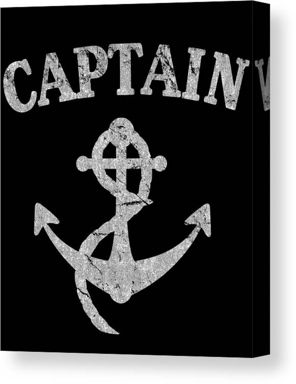 Funny Canvas Print featuring the digital art Retro Captain Of The Ship by Flippin Sweet Gear