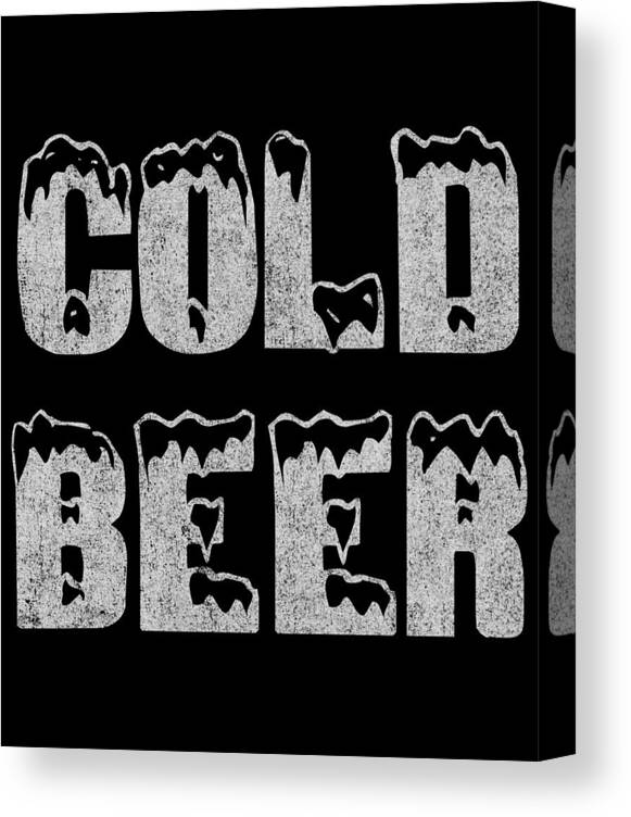 Funny Canvas Print featuring the digital art Retro Cold Beer by Flippin Sweet Gear
