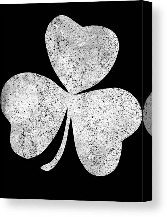 Funny Canvas Print featuring the digital art Retro Distressed Shamrock St Patricks Day by Flippin Sweet Gear