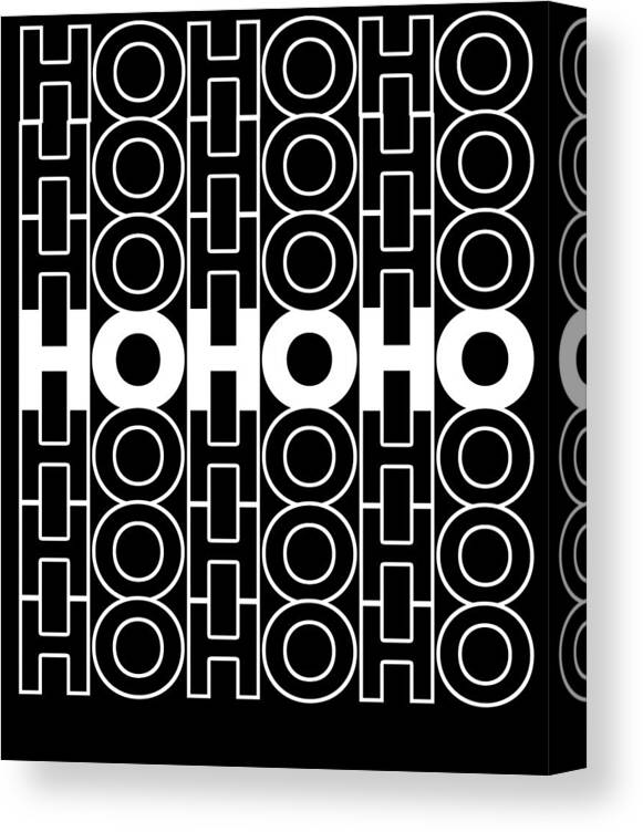 Christmas 2023 Canvas Print featuring the digital art Retro Ho Ho Ho Santa Christmas by Flippin Sweet Gear