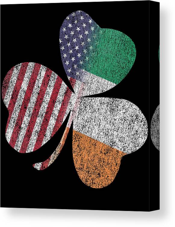 Cool Canvas Print featuring the digital art Retro Irish American St Patricks Day Shamrock by Flippin Sweet Gear