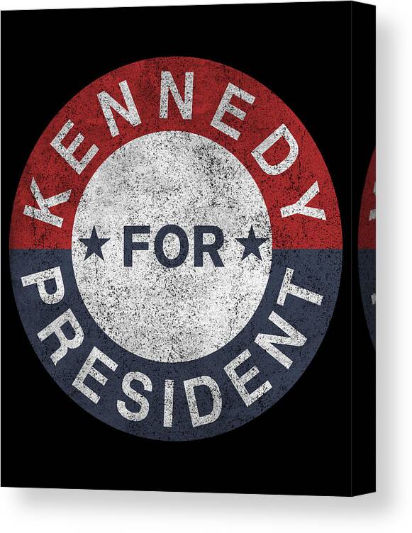 Funny Canvas Print featuring the digital art Retro JFK Kennedy For President 1960 by Flippin Sweet Gear