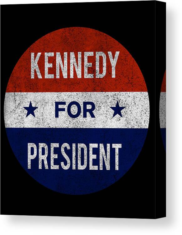 Funny Canvas Print featuring the digital art Retro Kennedy For President JFK 1960 by Flippin Sweet Gear