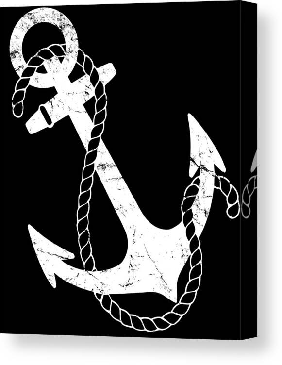Funny Canvas Print featuring the digital art Retro Nautical Anchor by Flippin Sweet Gear