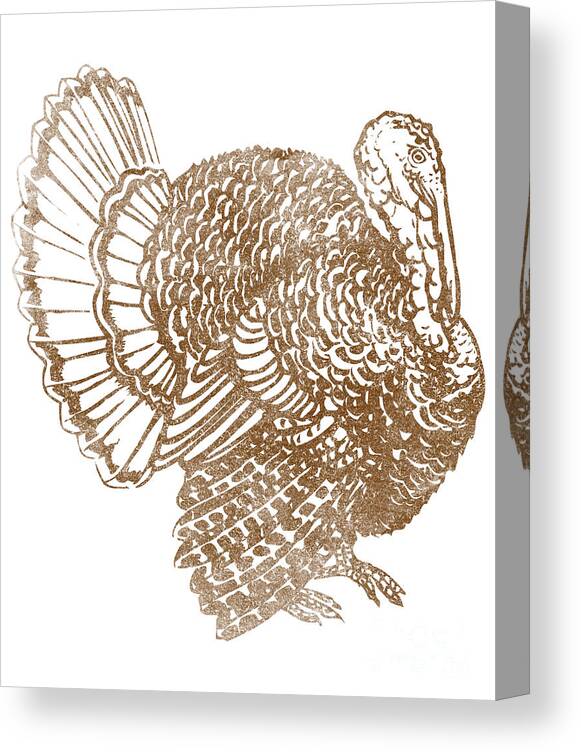 Thanksgiving 2023 Canvas Print featuring the digital art Retro Turkey by Flippin Sweet Gear