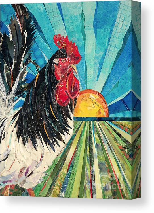 Rooster Canvas Print featuring the mixed media Rise and Shine by Patricia Henderson