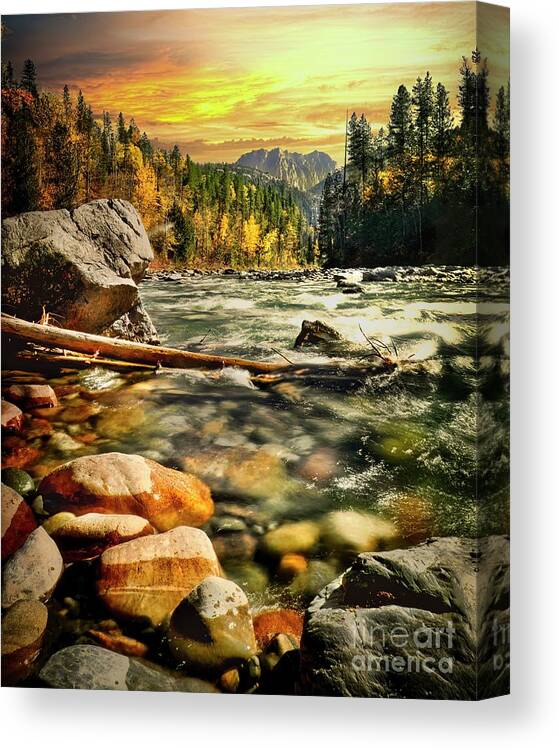 Sunset Canvas Print featuring the photograph Rocky Mountain Sunset by Thomas Nay