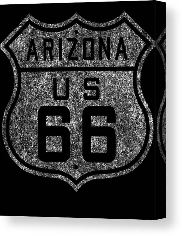 Funny Canvas Print featuring the digital art Route 66 Retro by Flippin Sweet Gear
