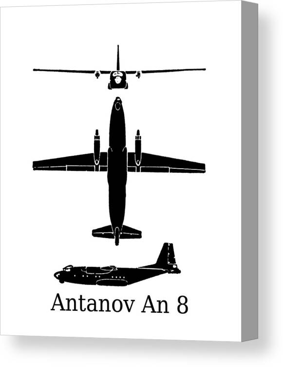 Aeroplane Canvas Print featuring the digital art Russian Antanov An 8 by Roy Pedersen