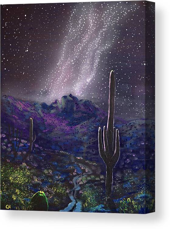 Tucson Canvas Print featuring the painting Sabino Canyon Stars, Tucson by Chance Kafka