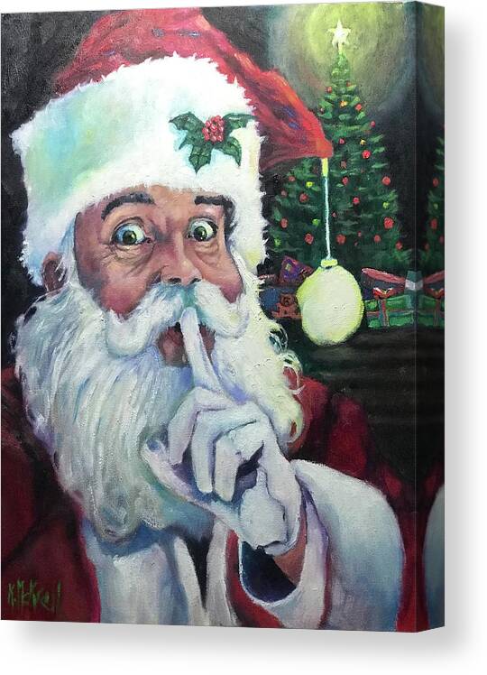 Santa Claus Canvas Print featuring the painting Santa 2020 by Kevin McKrell