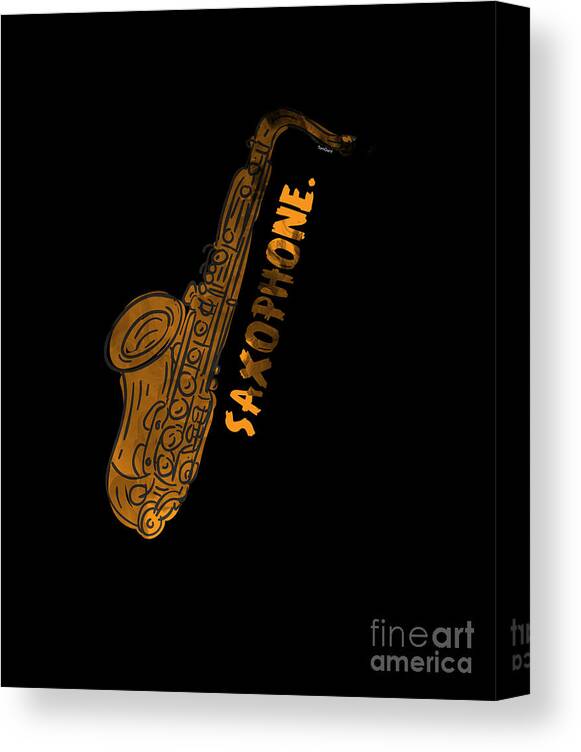 Saxophone Cartoon Musical Instruments Woodwind Aerophone Musicians Gift  Canvas Print / Canvas Art by Thomas Larch - Fine Art America
