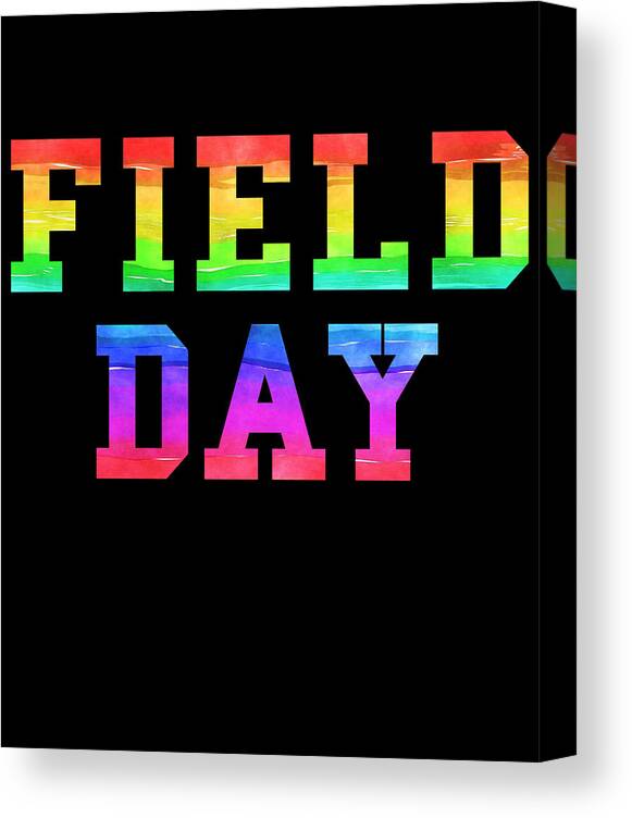 Cool Canvas Print featuring the digital art School Field Day Rainbow Jersey by Flippin Sweet Gear