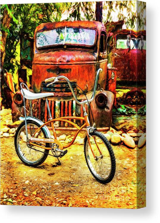 Belfry Canvas Print featuring the photograph Schwinn Coppertone Deluxe Sting-Ray by Craig J Satterlee