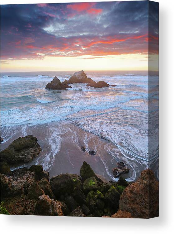  Canvas Print featuring the photograph Seal Rock Bliss by Louis Raphael