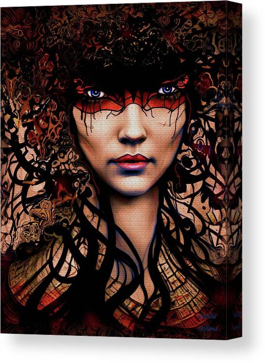 Face Canvas Print featuring the painting Self Portrait Fantasy by Natalie Holland